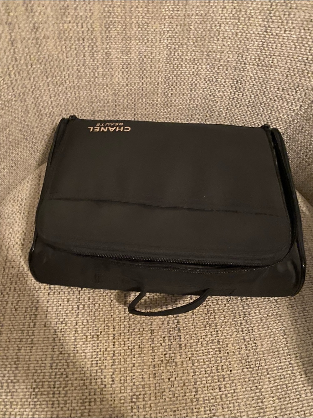 CHANEL Black Toiletry/Toiletries Bag with Top Handle